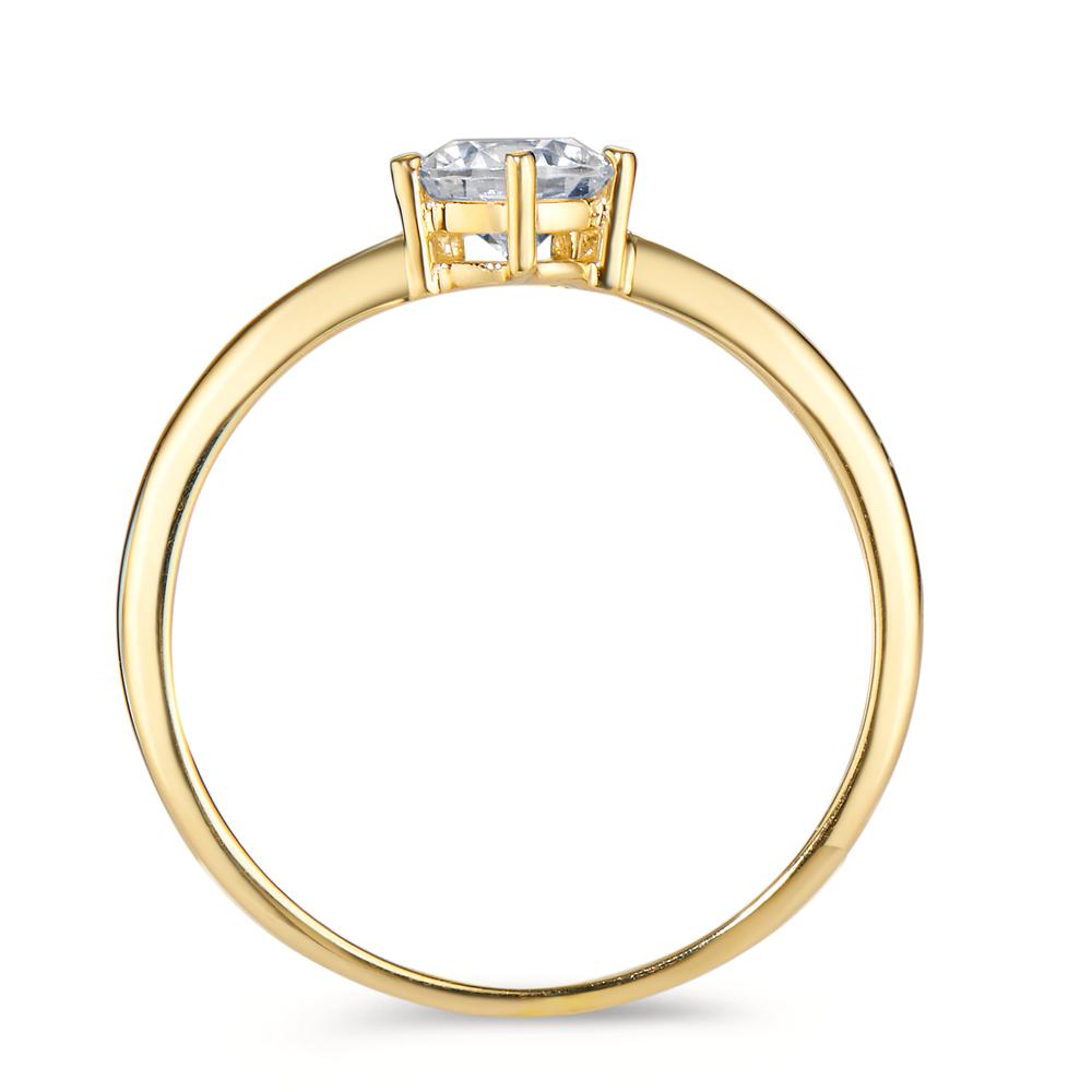 Solitaire ring 750/18K guld Zirconia Ø5.5 mm