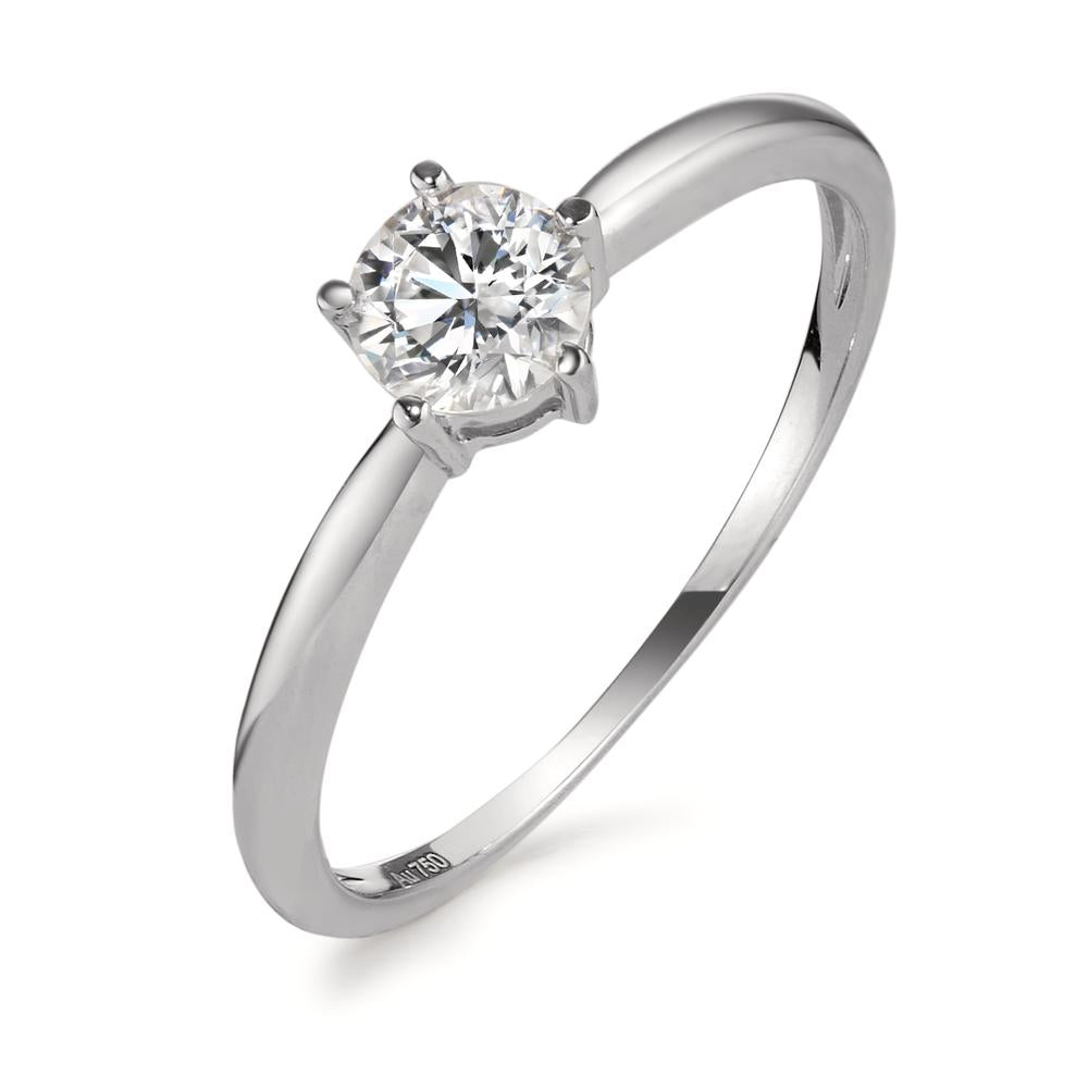 Solitaire ring 750/18K hvidguld Zirconia Ø5.5 mm