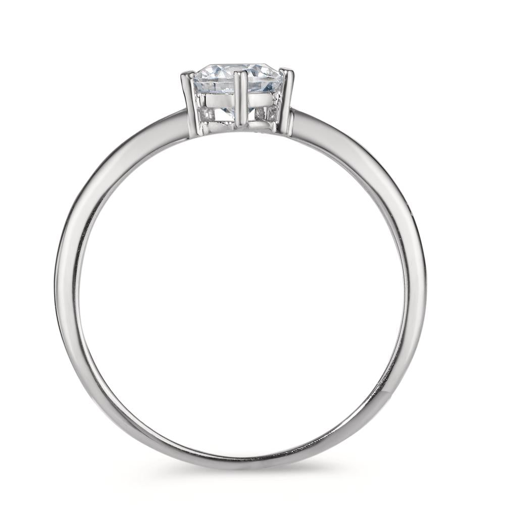 Solitaire ring 750/18K hvidguld Zirconia Ø5.5 mm