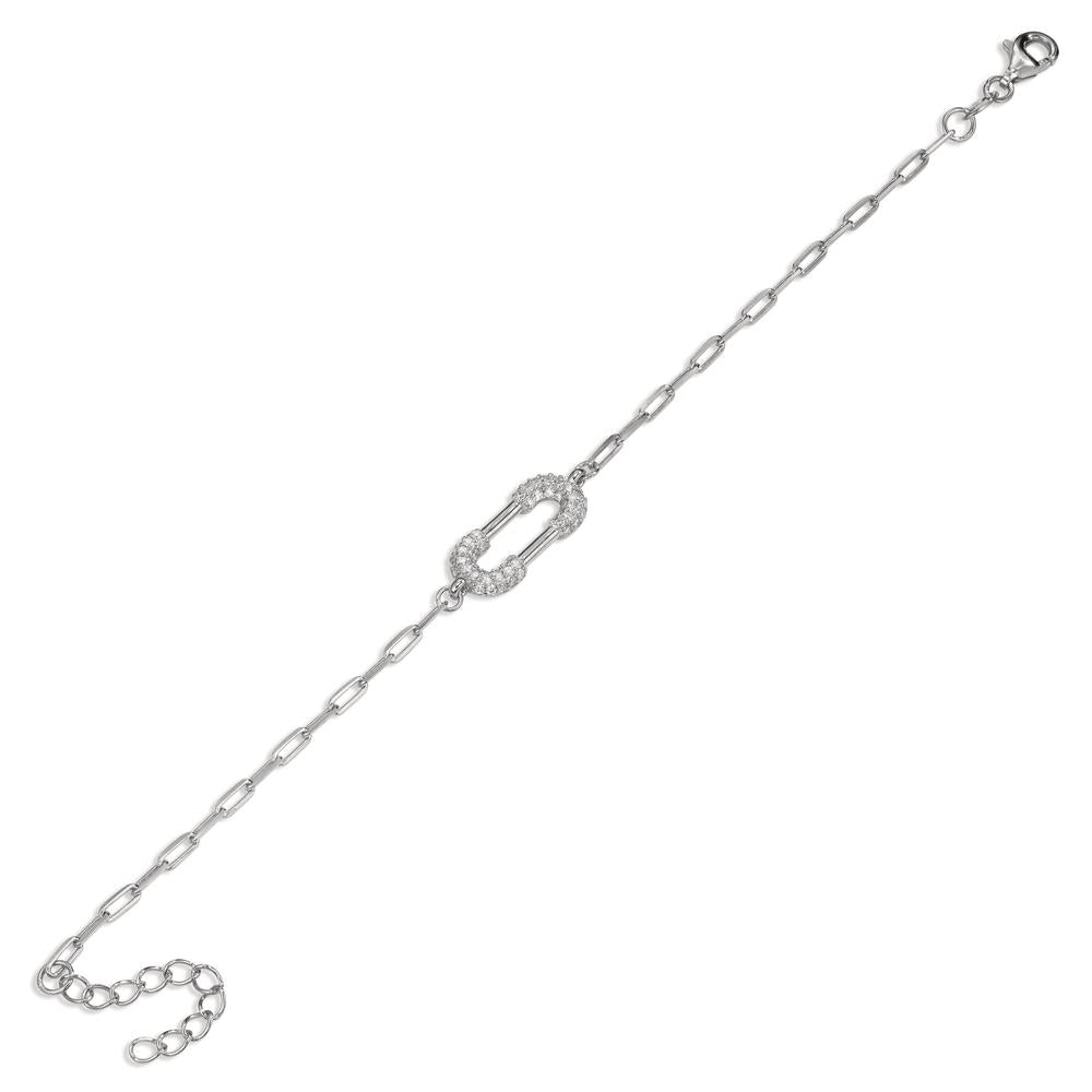 Armbånd Sølv Zirconia rhodineret 16-18.5 cm