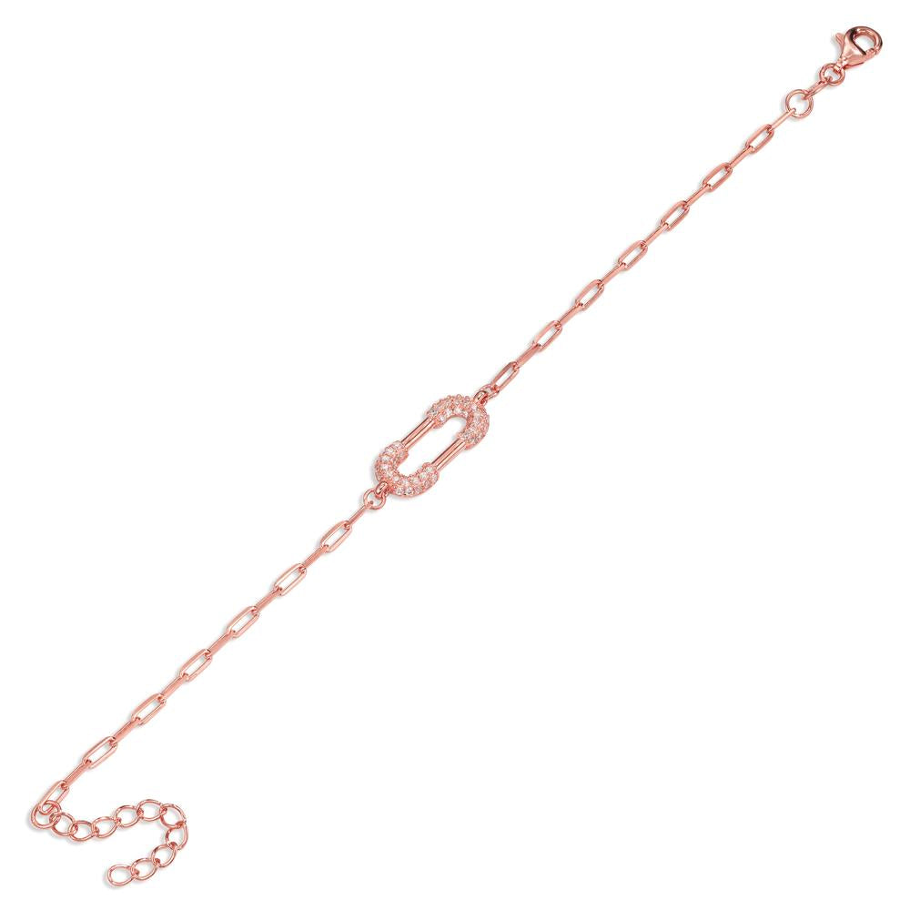 Armbånd Sølv Zirconia rose forgyldt 16-18.5 cm