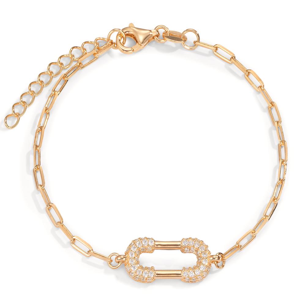 Armbånd Sølv Zirconia gul forgyldt 16-18.5 cm