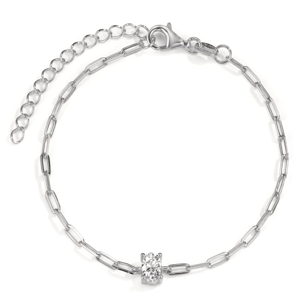 Armbånd Sølv Zirconia rhodineret 15.5-19 cm