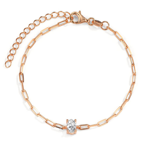 Armbånd Sølv Zirconia rose forgyldt 15.5-19 cm