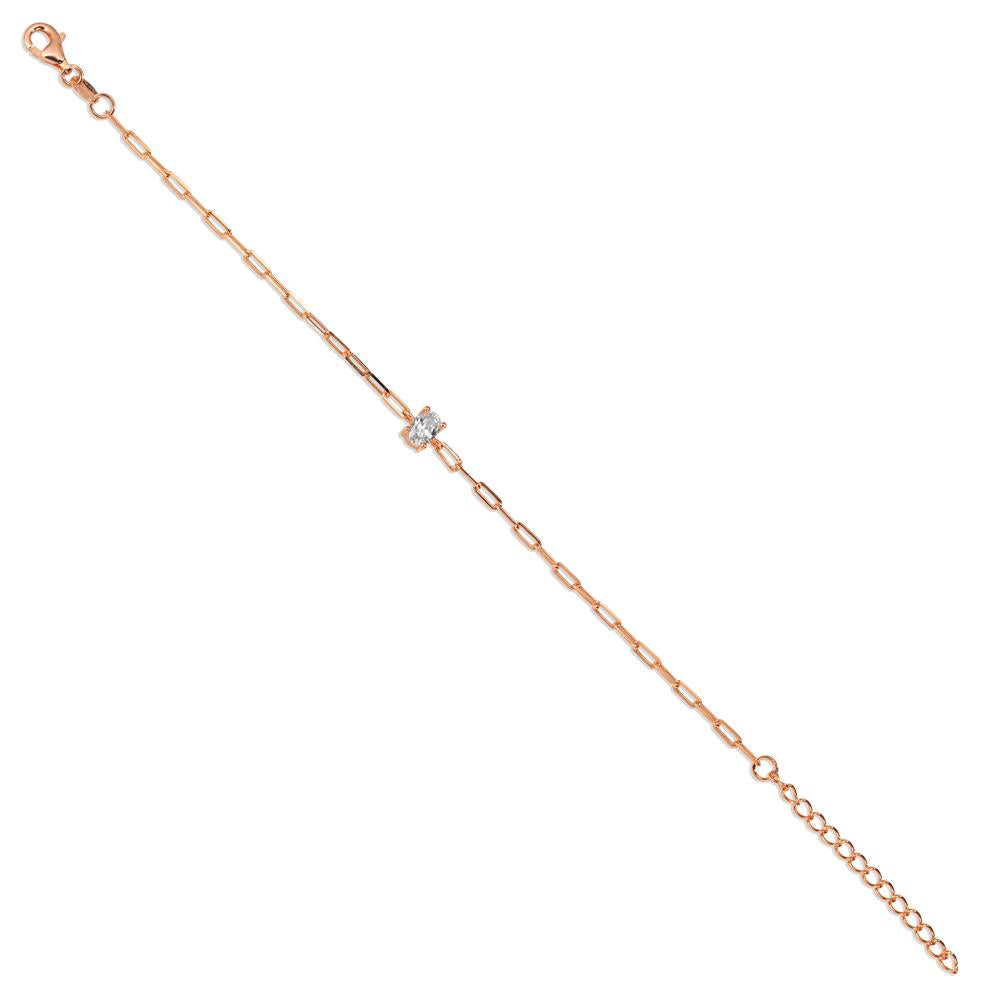 Armbånd Sølv Zirconia rose forgyldt 15.5-19 cm