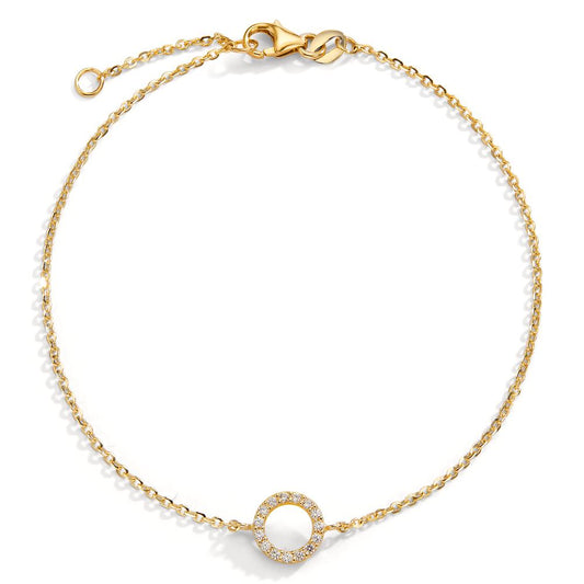 Armbånd 585/14K guld Zirconia 17-19 cm Ø7 mm