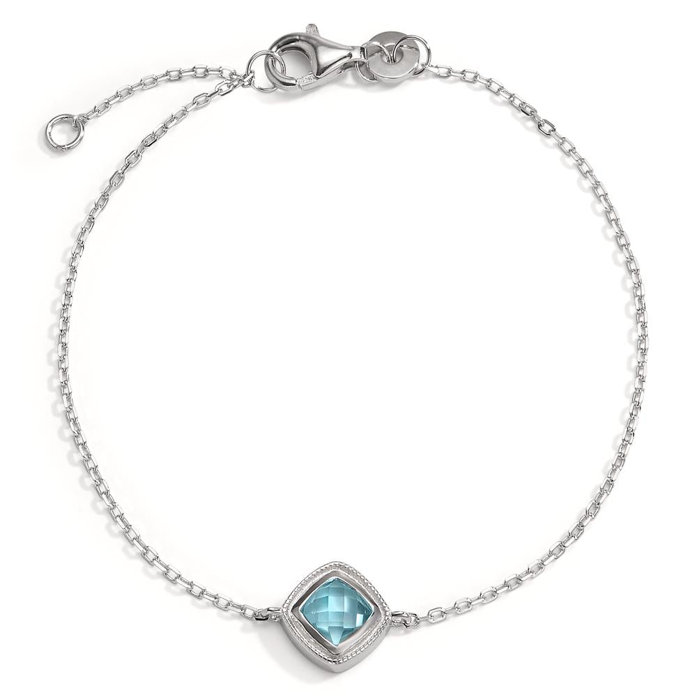 Armbånd Sølv Zirconia rhodineret 16-18 cm