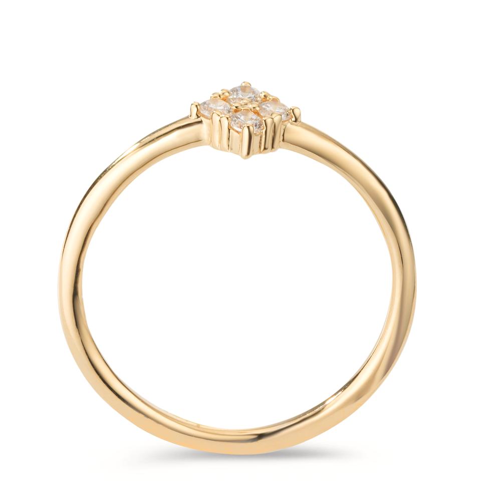 Fingerring Bronze Zirconia 4 Sten forgyldt