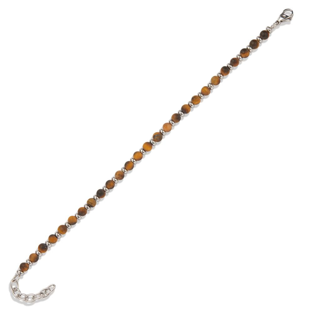 Armbånd Rustfrit stål Tiger øje brun 19-22 cm Ø4.7 mm