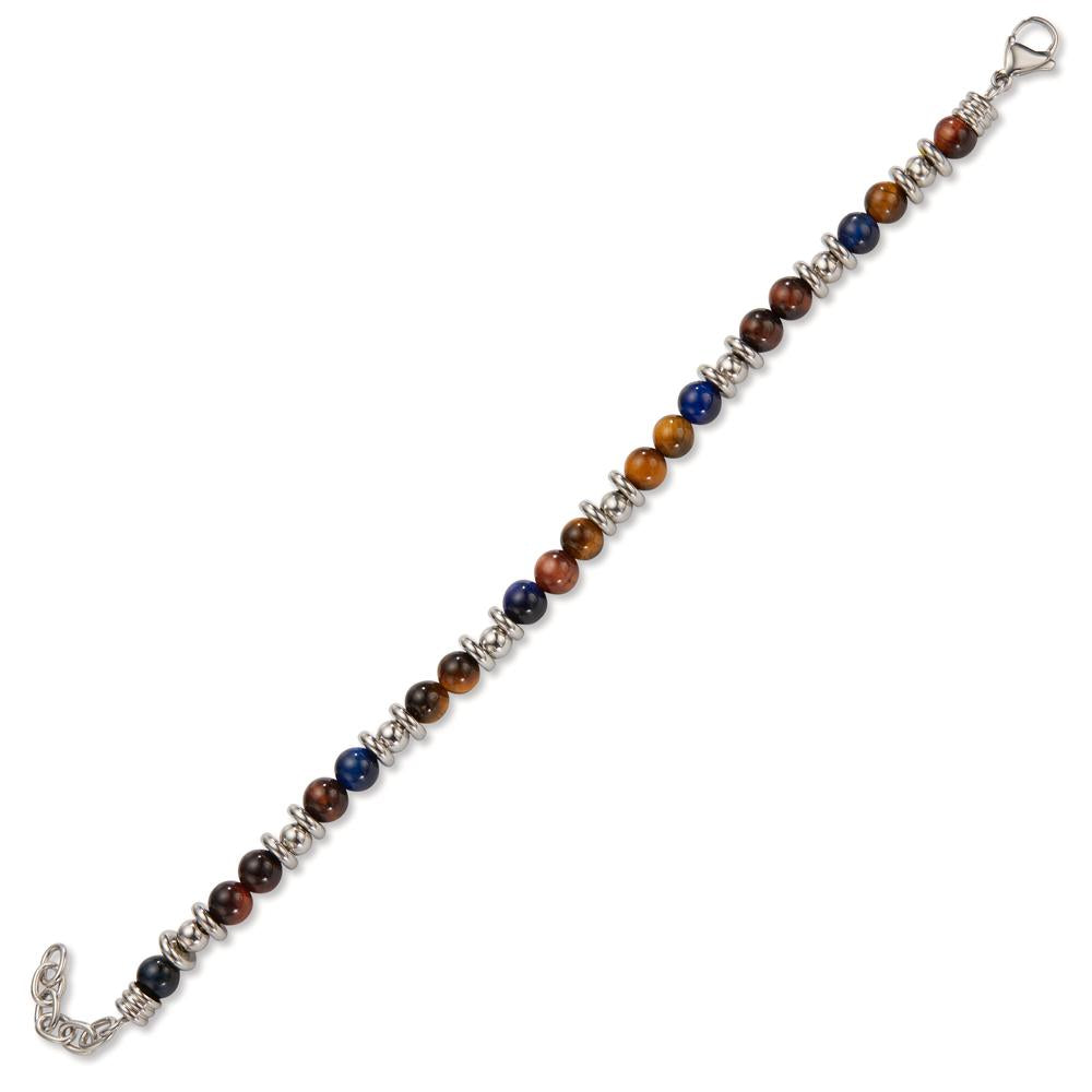 Armbånd Rustfrit stål Tiger øje 20-22 cm Ø6.5 mm