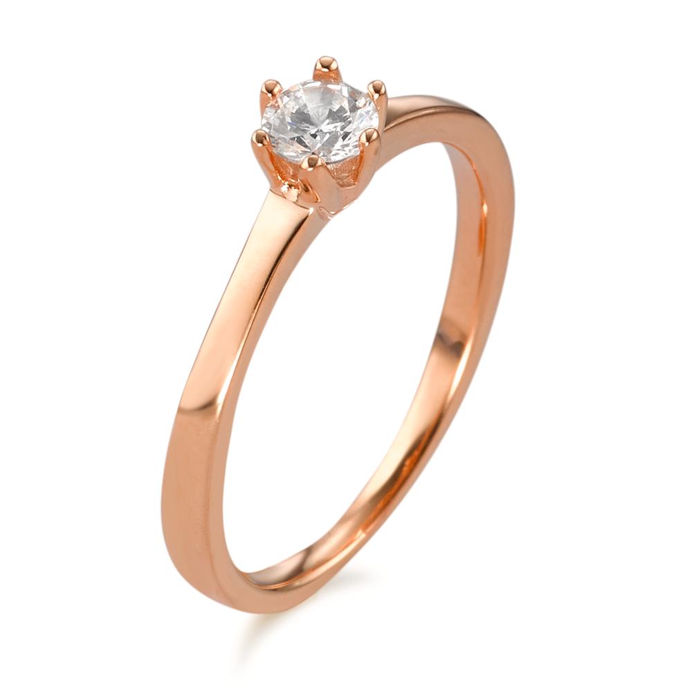 Solitaire ring 375/9K roseguld Zirconia