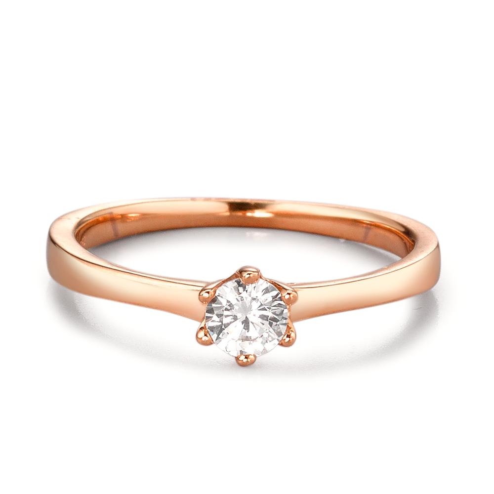 Solitaire ring 375/9K roseguld Zirconia