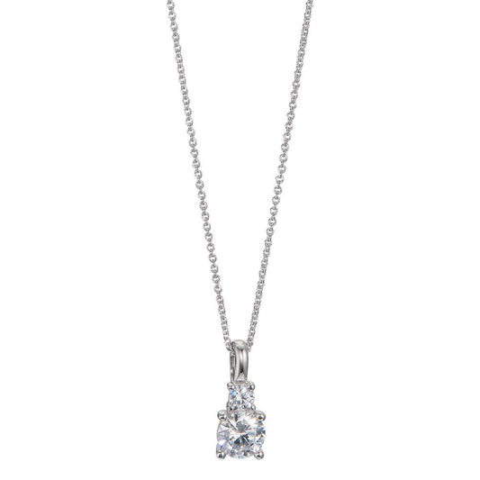 Collier 375/9K hvidguld Zirconia 2 Sten 40-42 cm