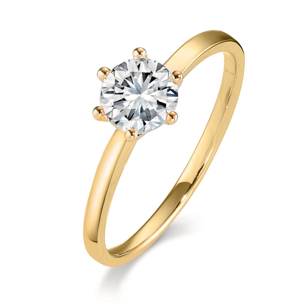 Solitaire ring 375/9K guld Zirconia 6 mm