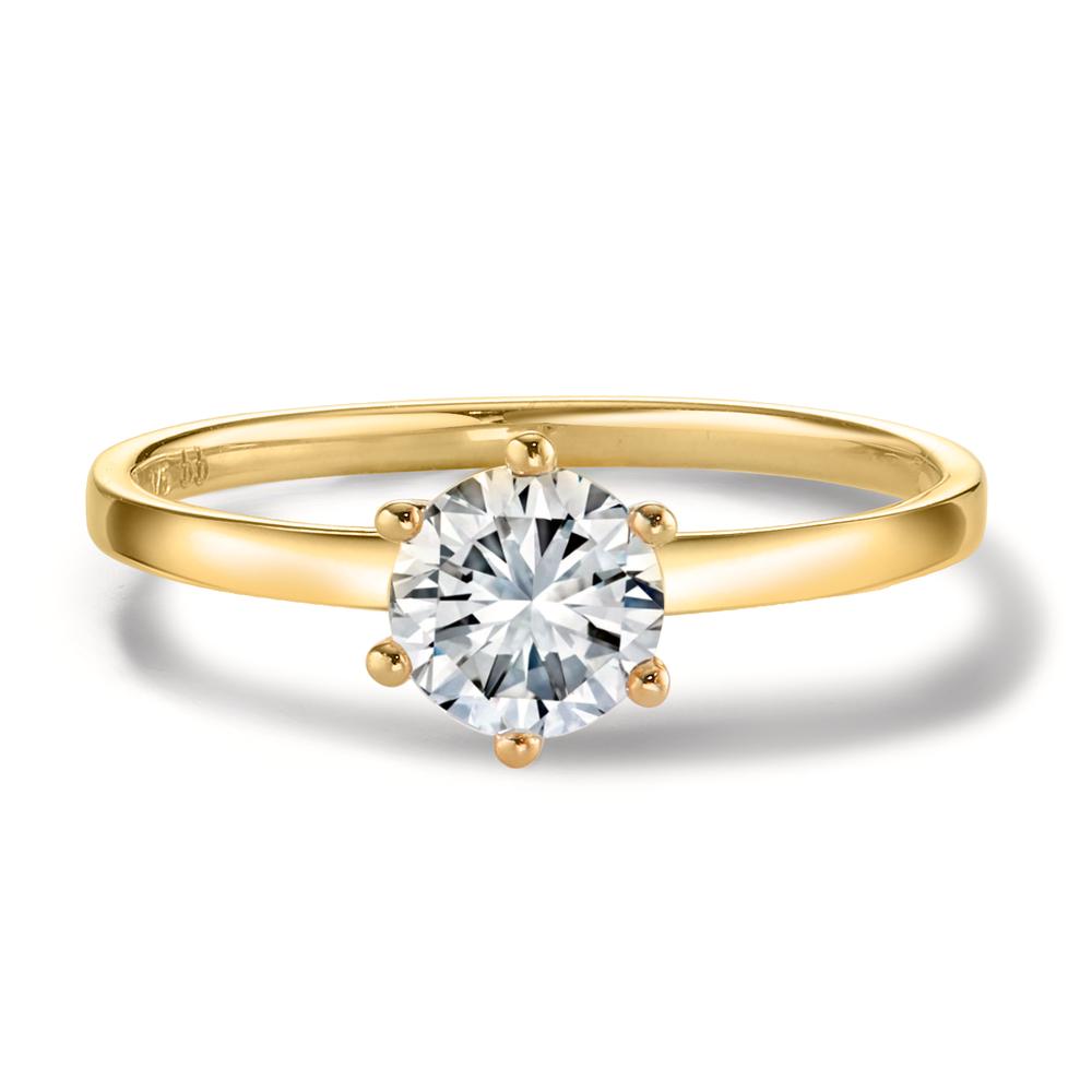 Solitaire ring 375/9K guld Zirconia 6 mm