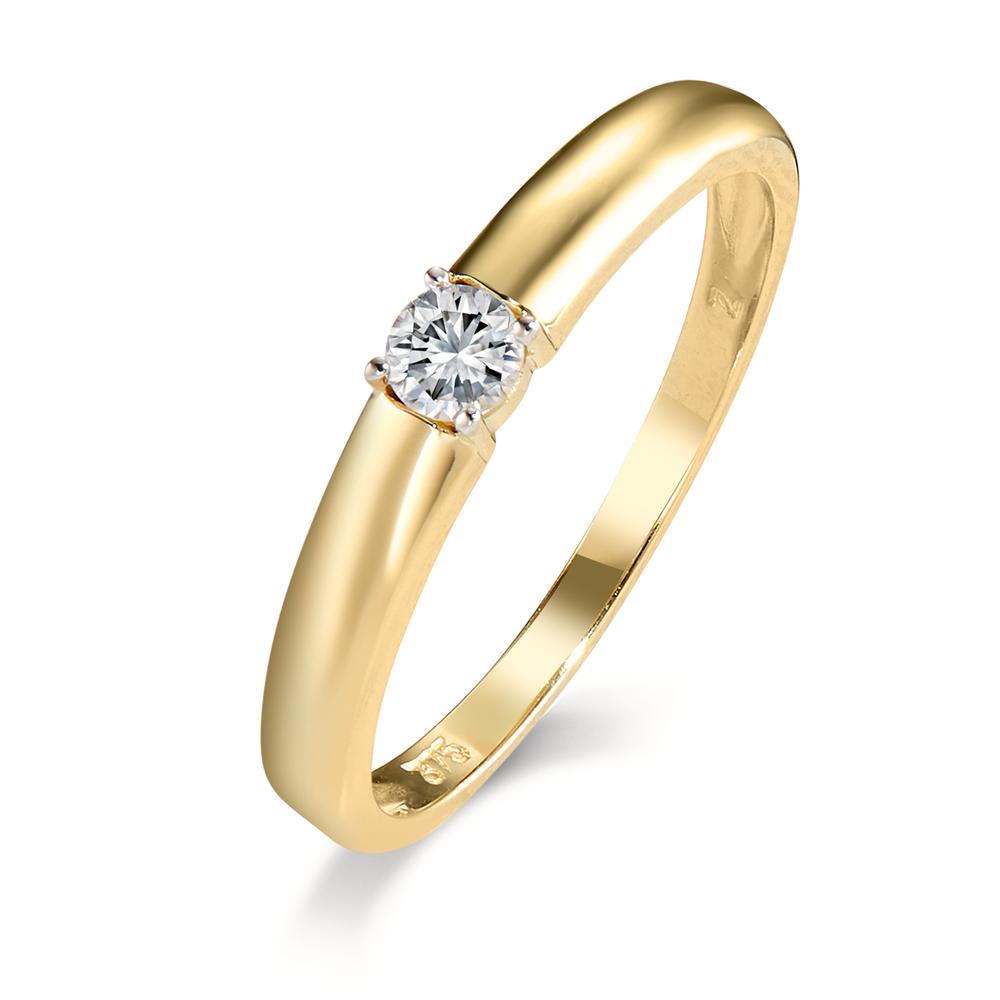 Solitaire ring 375/9K guld Zirconia