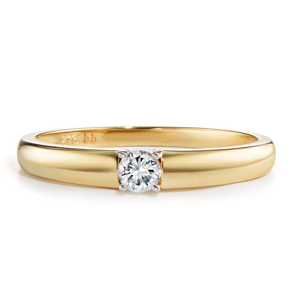 Solitaire ring 375/9K guld Zirconia