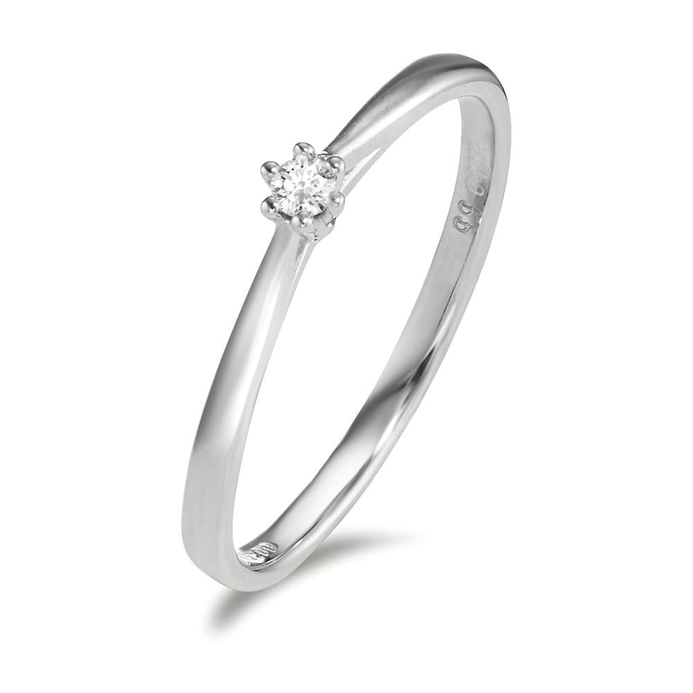 Solitaire ring 750/18K hvidguld Diamant 0.035 ct, w-si