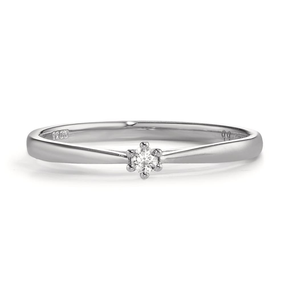 Solitaire ring 750/18K hvidguld Diamant 0.035 ct, w-si