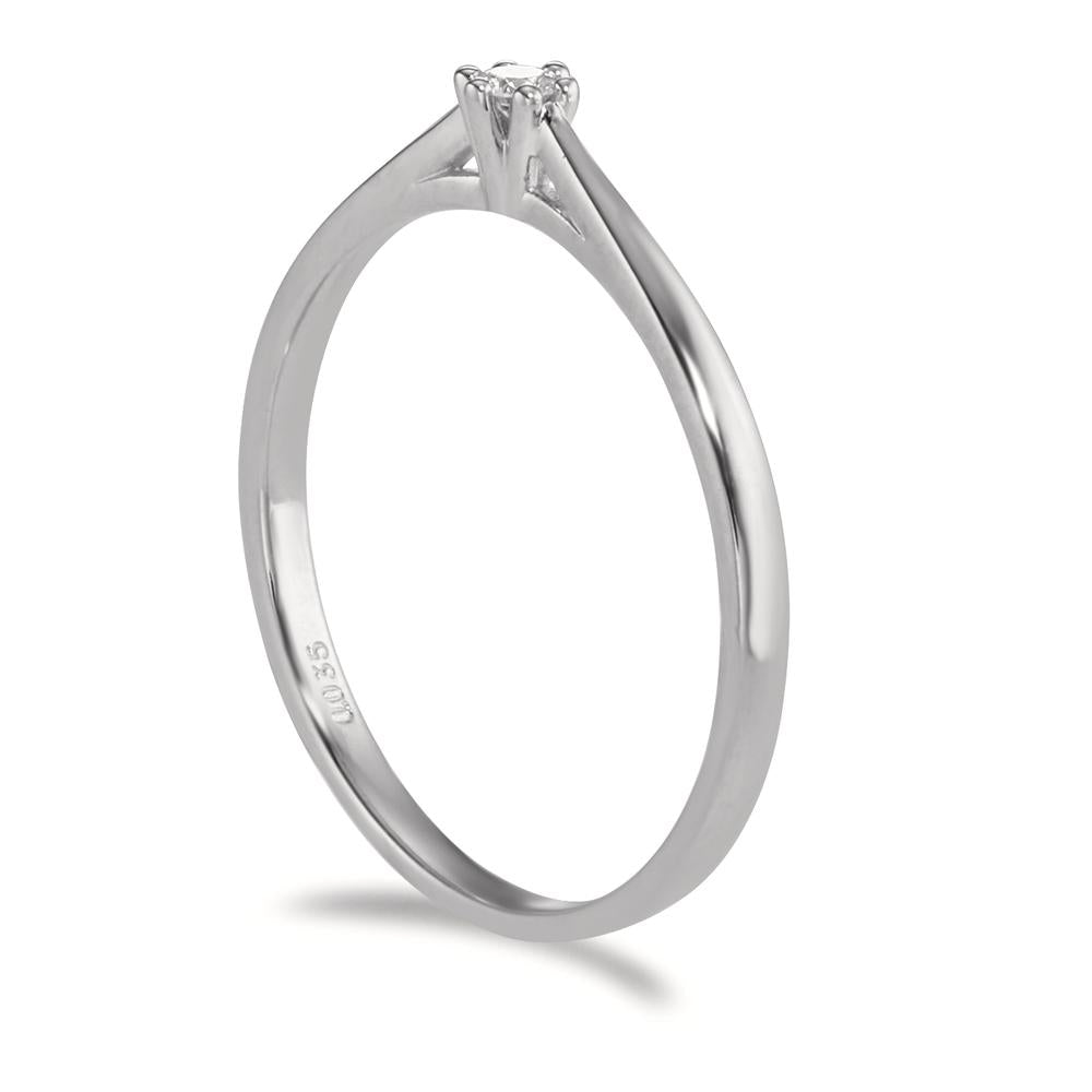 Solitaire ring 750/18K hvidguld Diamant 0.035 ct, w-si