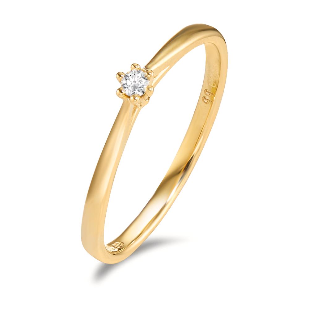 Solitaire ring 750/18K guld Diamant 0.035 ct, w-si