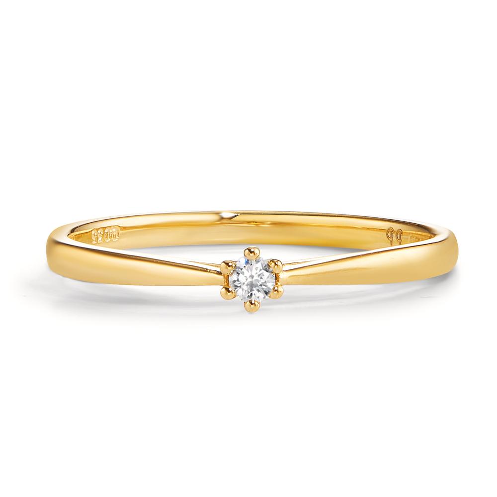 Solitaire ring 750/18K guld Diamant 0.035 ct, w-si