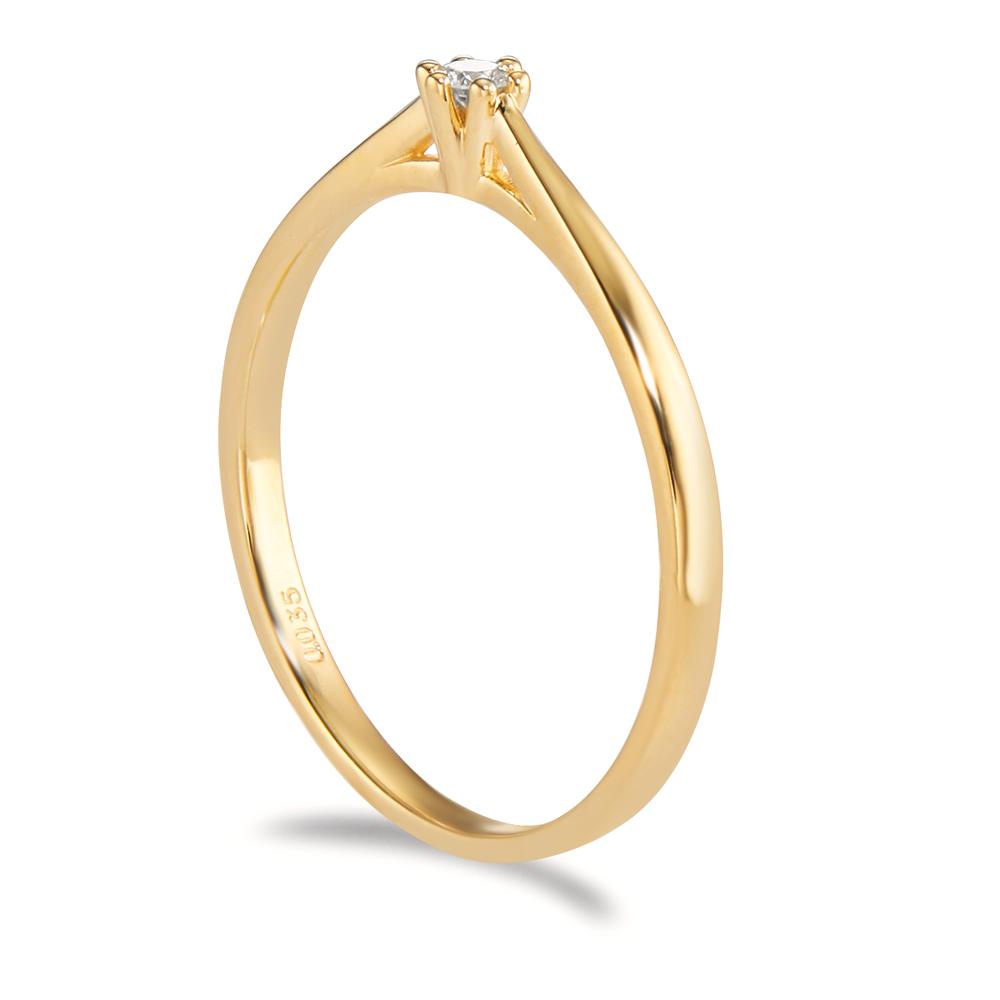 Solitaire ring 750/18K guld Diamant 0.035 ct, w-si