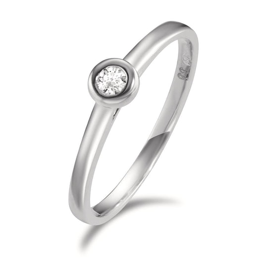 Solitaire ring 750/18K hvidguld Diamant 0.05 ct, w-si