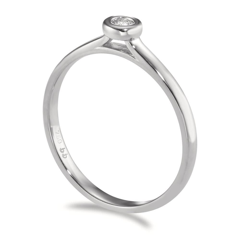 Solitaire ring 750/18K hvidguld Diamant 0.05 ct, w-si