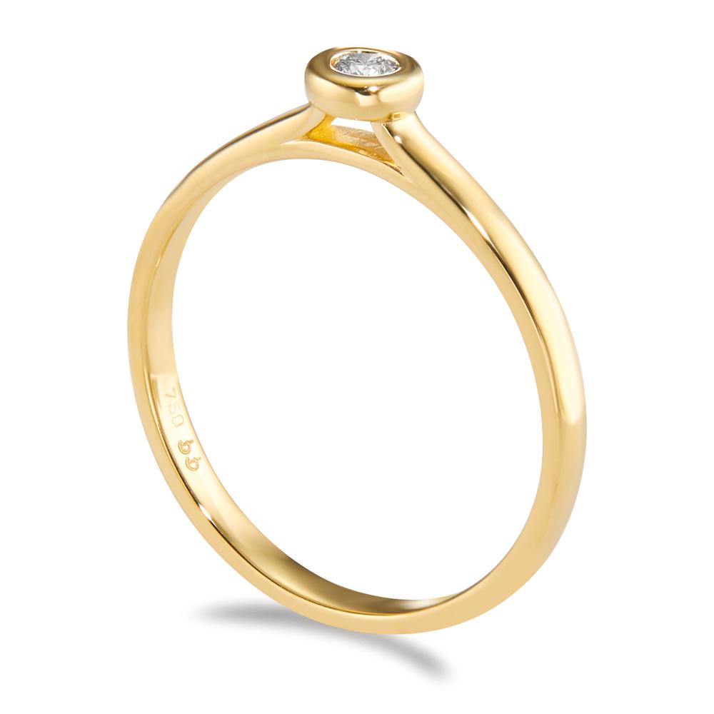 Solitaire ring 750/18K guld Diamant 0.05 ct, w-si