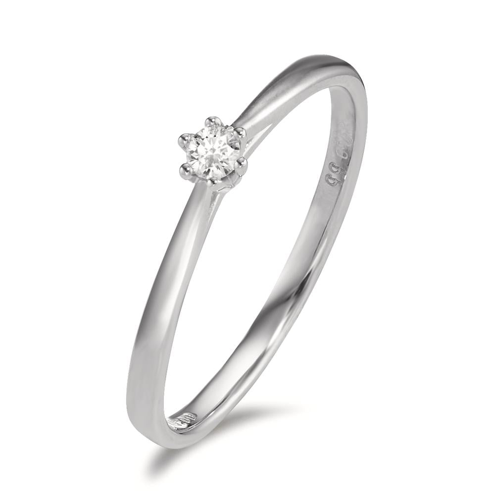 Solitaire ring 750/18K hvidguld Diamant 0.05 ct, w-si