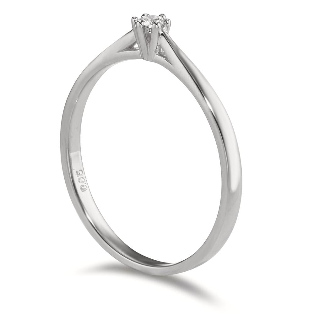 Solitaire ring 750/18K hvidguld Diamant 0.05 ct, w-si