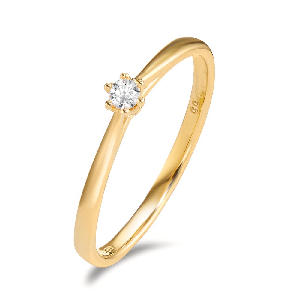 Solitaire ring 750/18K guld Diamant 0.05 ct, w-si