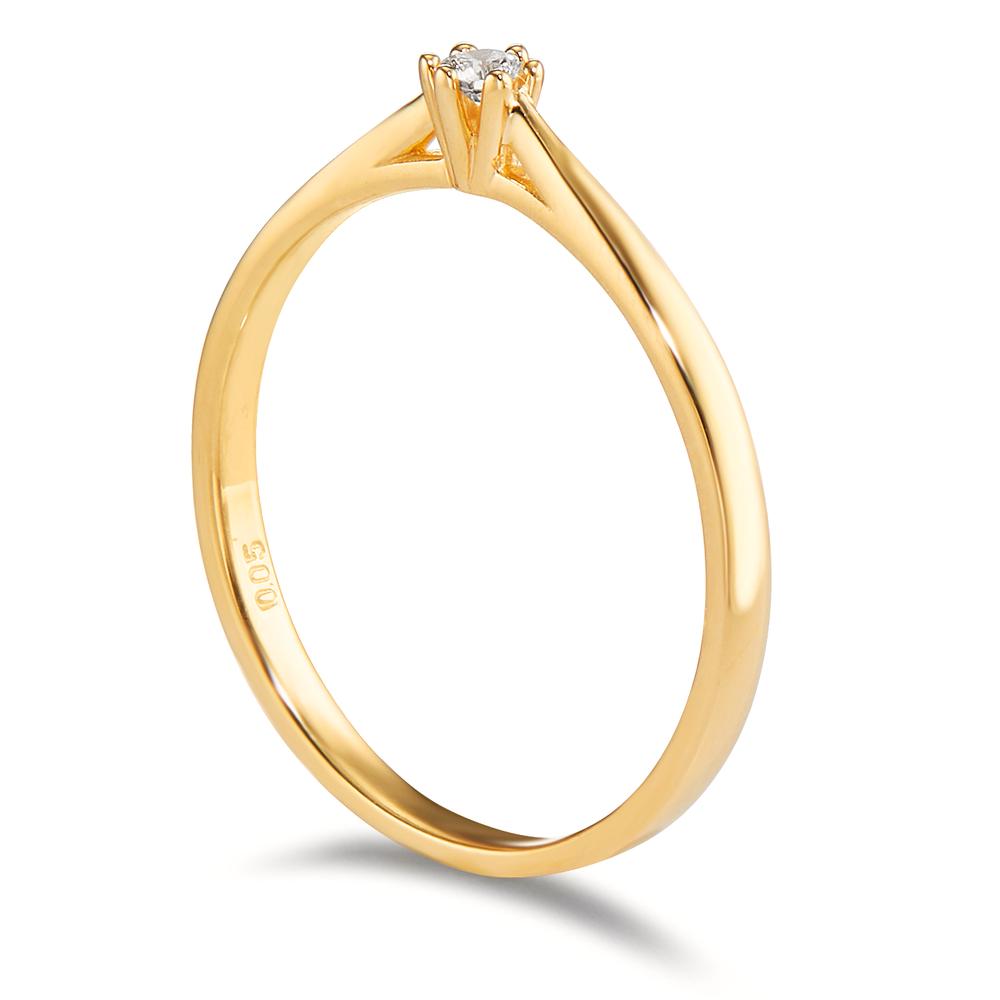 Solitaire ring 750/18K guld Diamant 0.05 ct, w-si