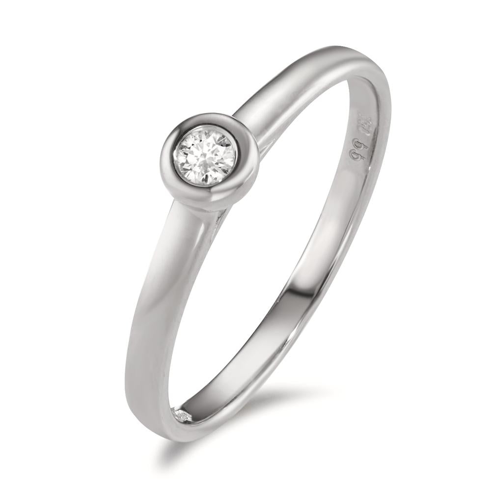 Solitaire ring 750/18K hvidguld Diamant 0.07 ct, w-si