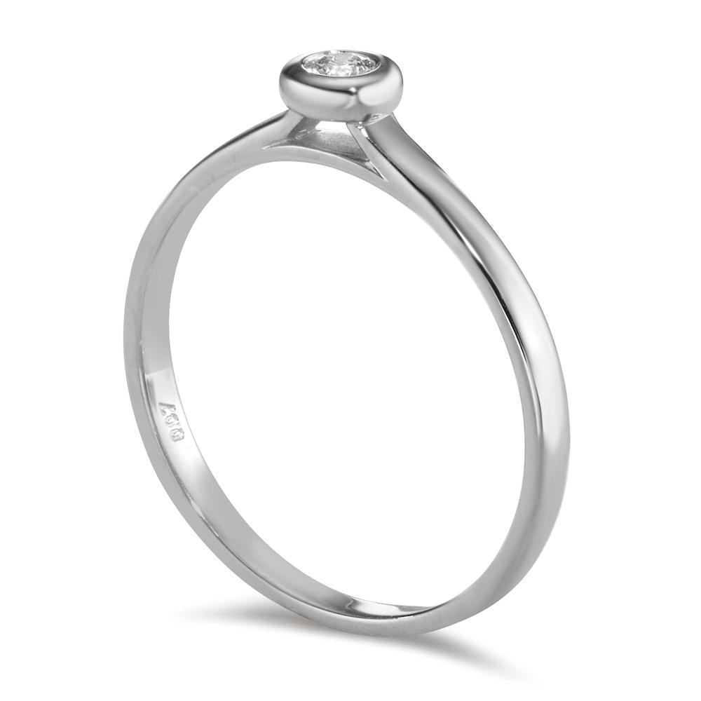 Solitaire ring 750/18K hvidguld Diamant 0.07 ct, w-si