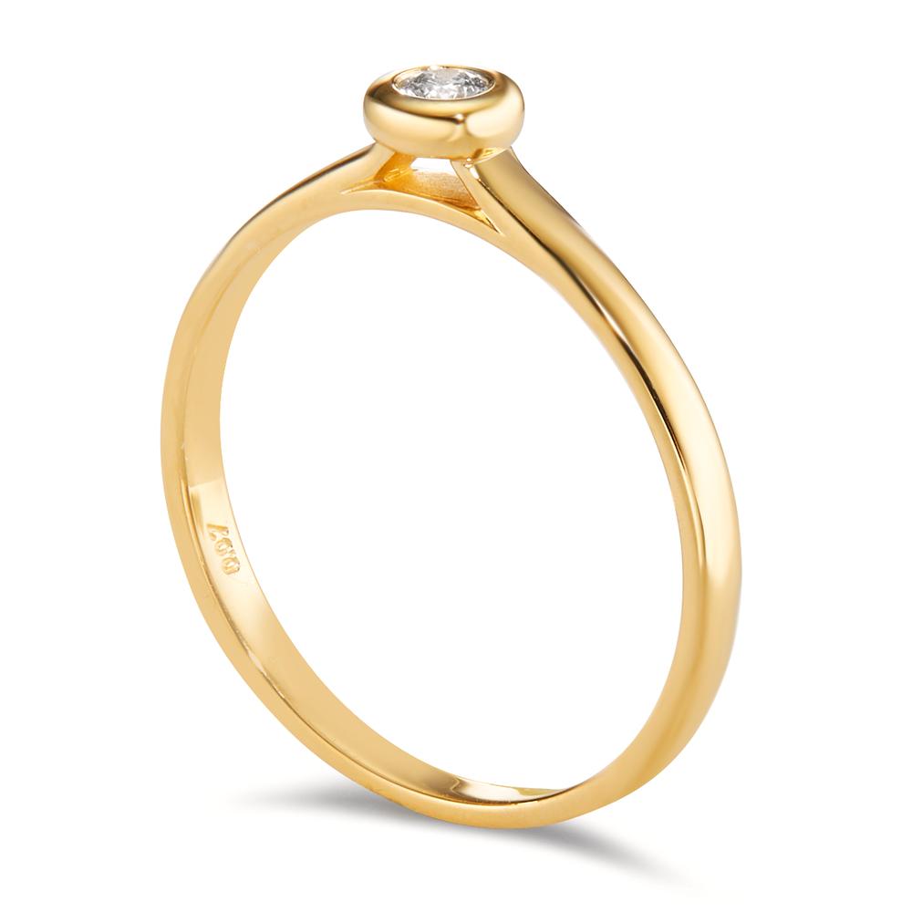 Solitaire ring 750/18K guld Diamant 0.07 ct, w-si