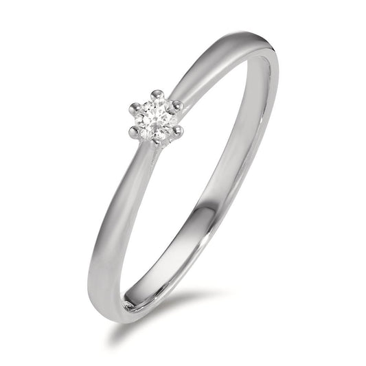 Solitaire ring 750/18K hvidguld Diamant 0.075 ct, w-si