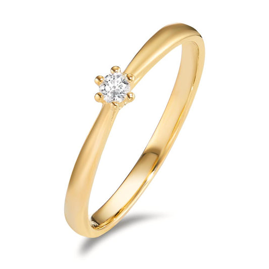 Solitaire ring 750/18K guld Diamant 0.075 ct, w-si