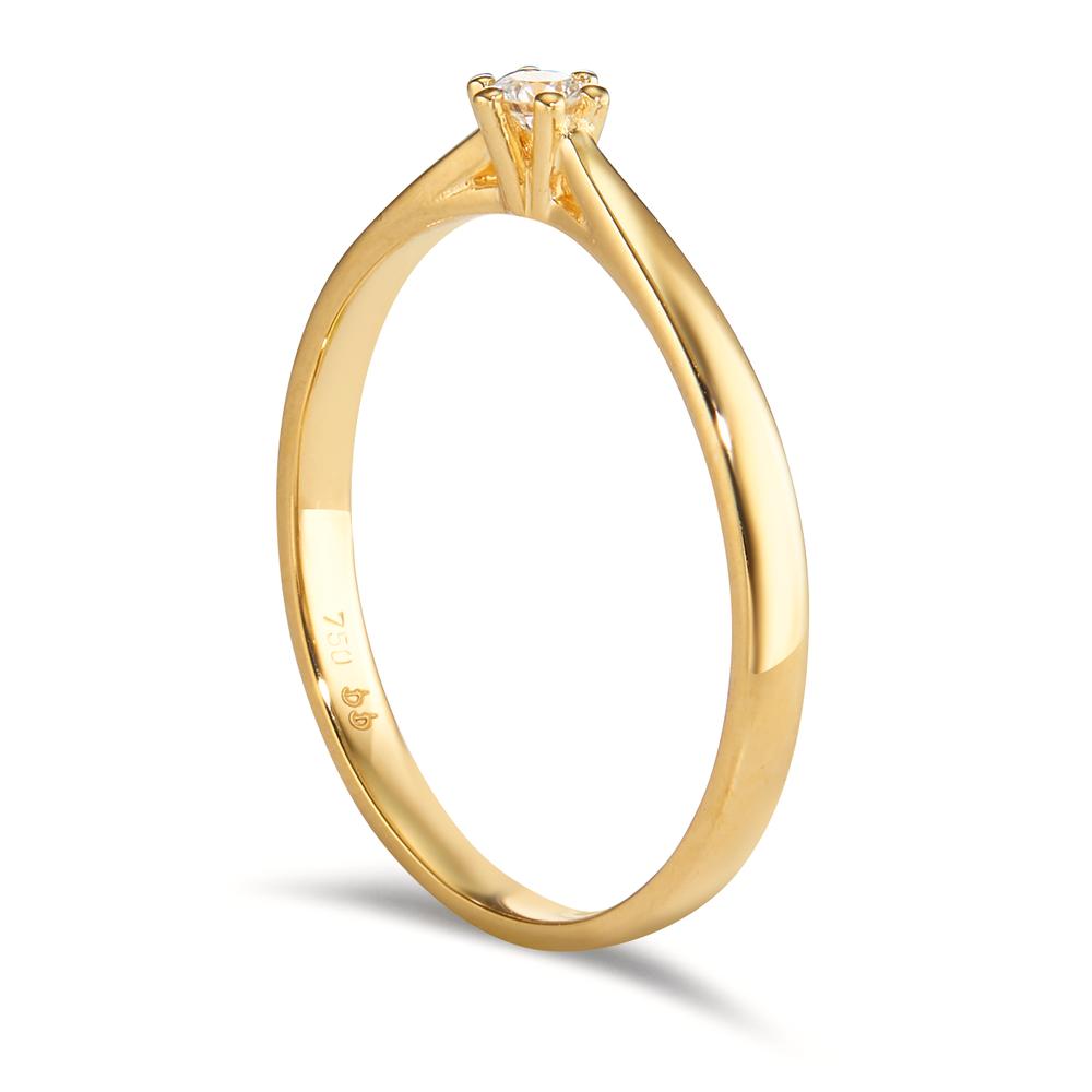 Solitaire ring 750/18K guld Diamant 0.075 ct, w-si