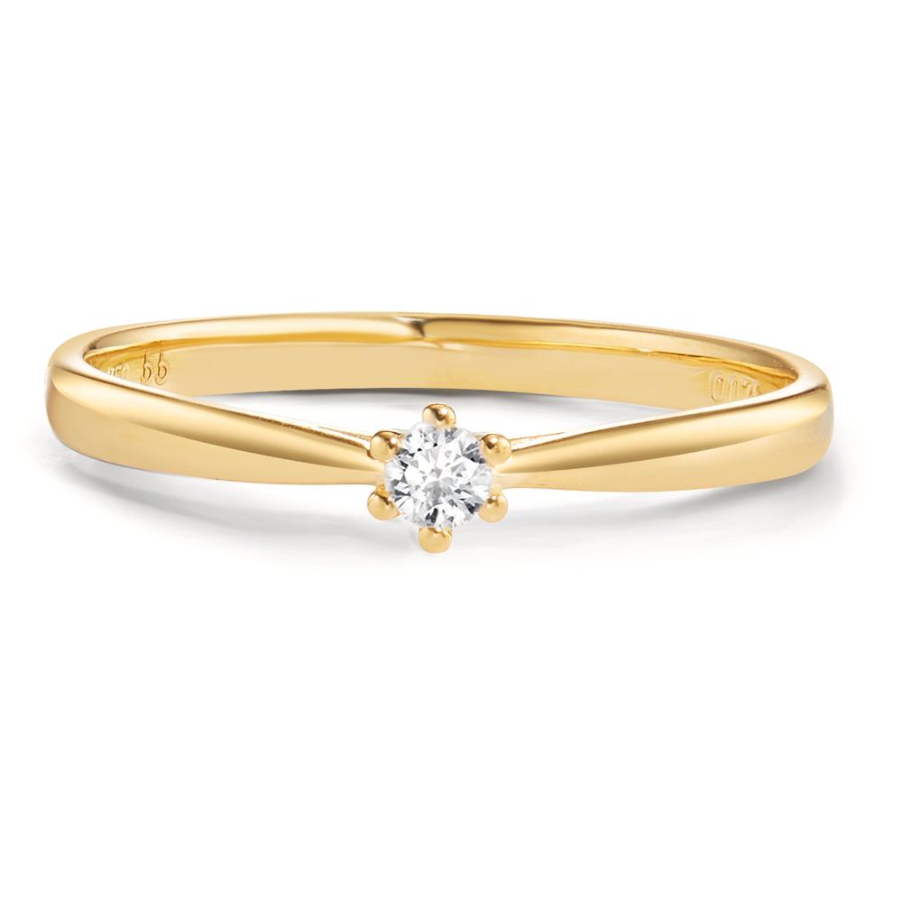 Solitaire ring 750/18K guld Diamant 0.075 ct, w-si