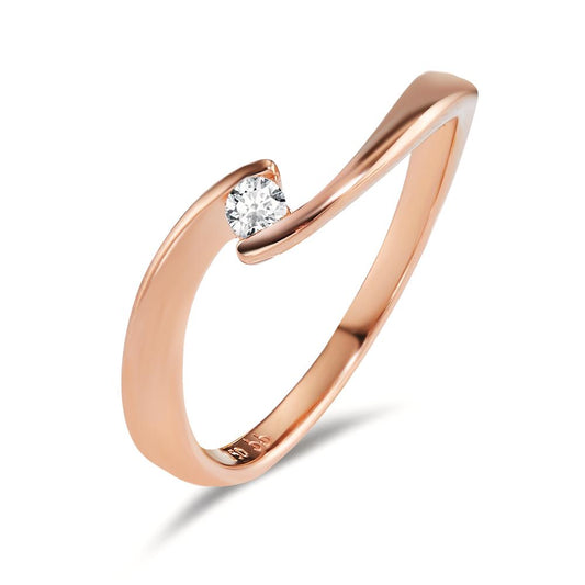 Solitaire ring 750/18K rødguld Diamant 0.06 ct, w-si