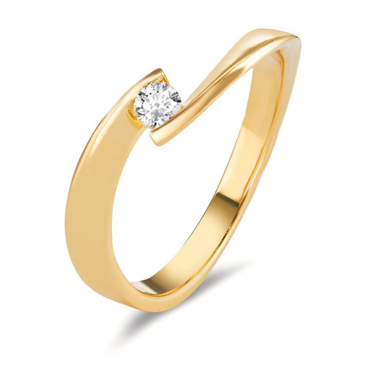 Fingerring 750/18K guld Diamant 0.09 ct, w-si