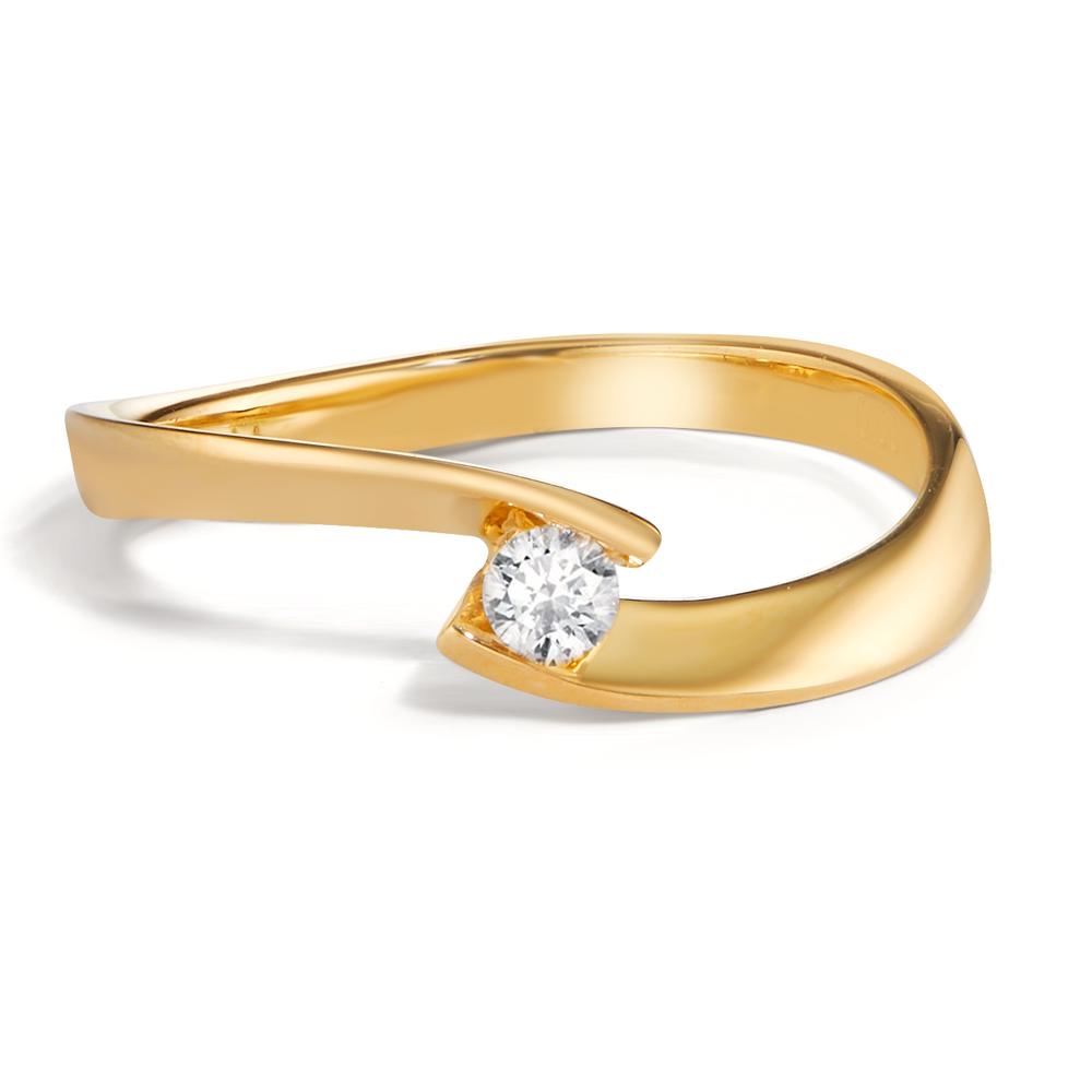 Fingerring 750/18K guld Diamant 0.09 ct, w-si