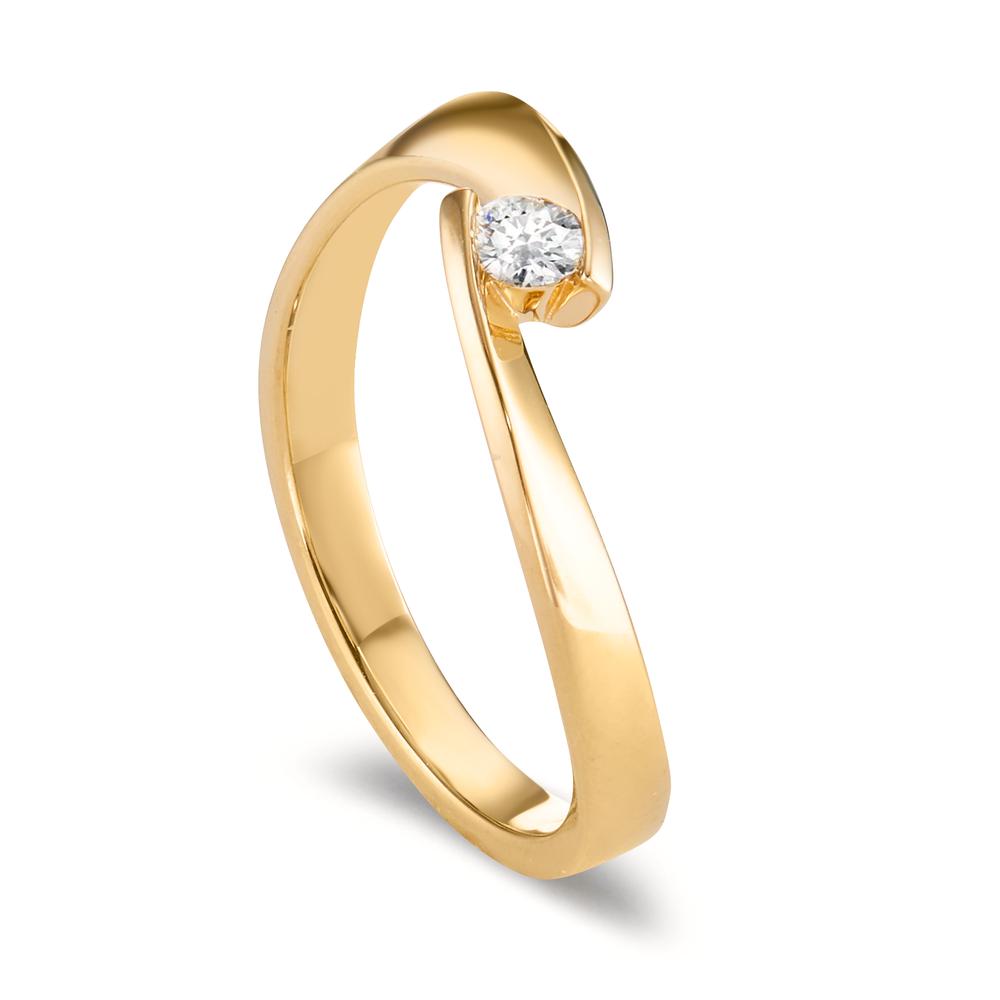 Fingerring 750/18K guld Diamant 0.09 ct, w-si