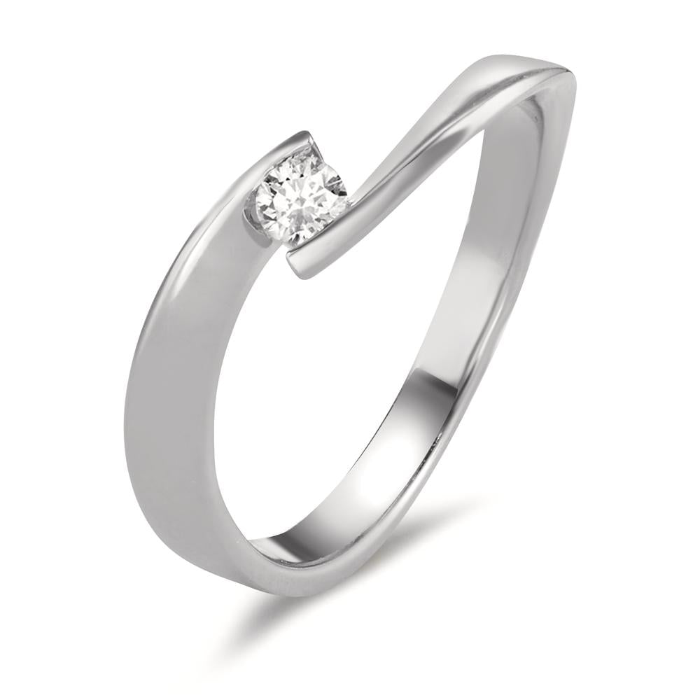 Fingerring 750/18K hvidguld Diamant 0.09 ct, w-si