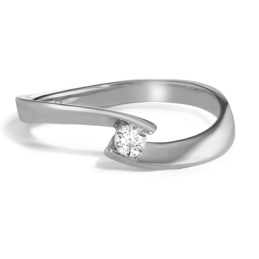 Fingerring 750/18K hvidguld Diamant 0.09 ct, w-si