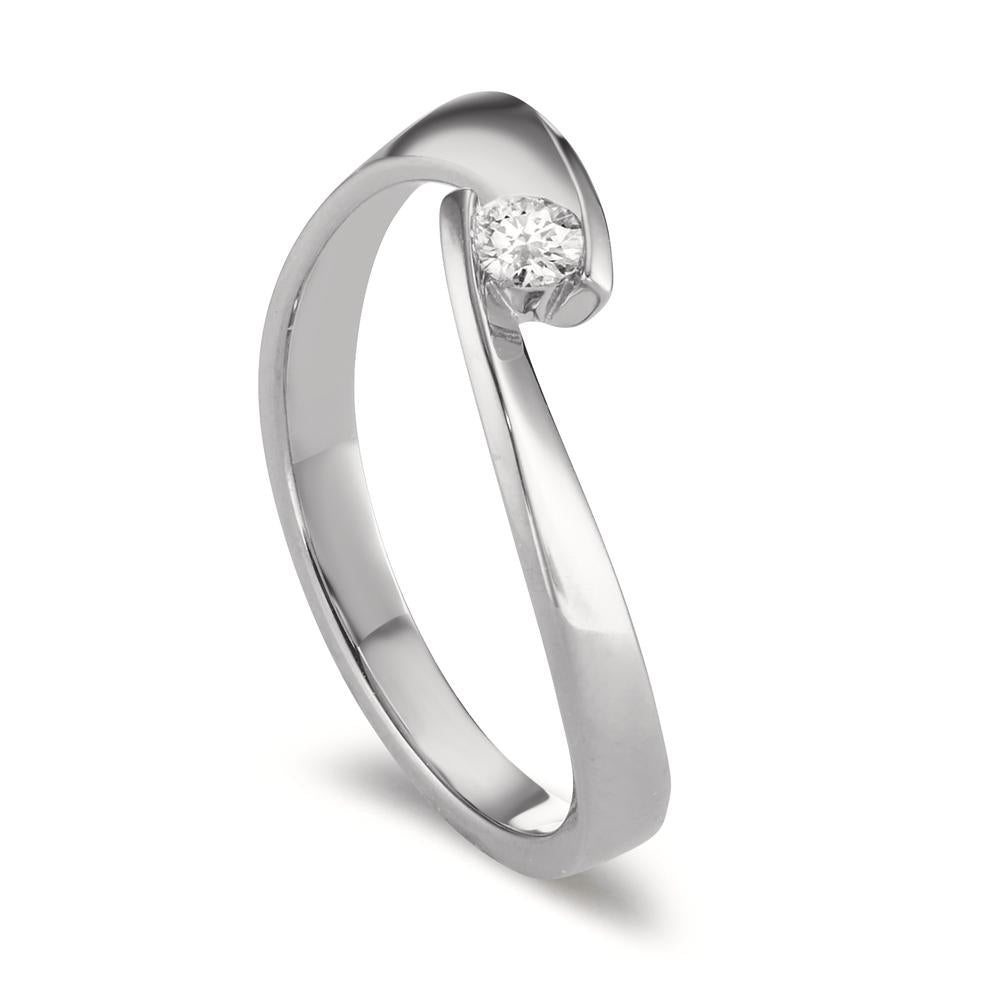 Fingerring 750/18K hvidguld Diamant 0.09 ct, w-si