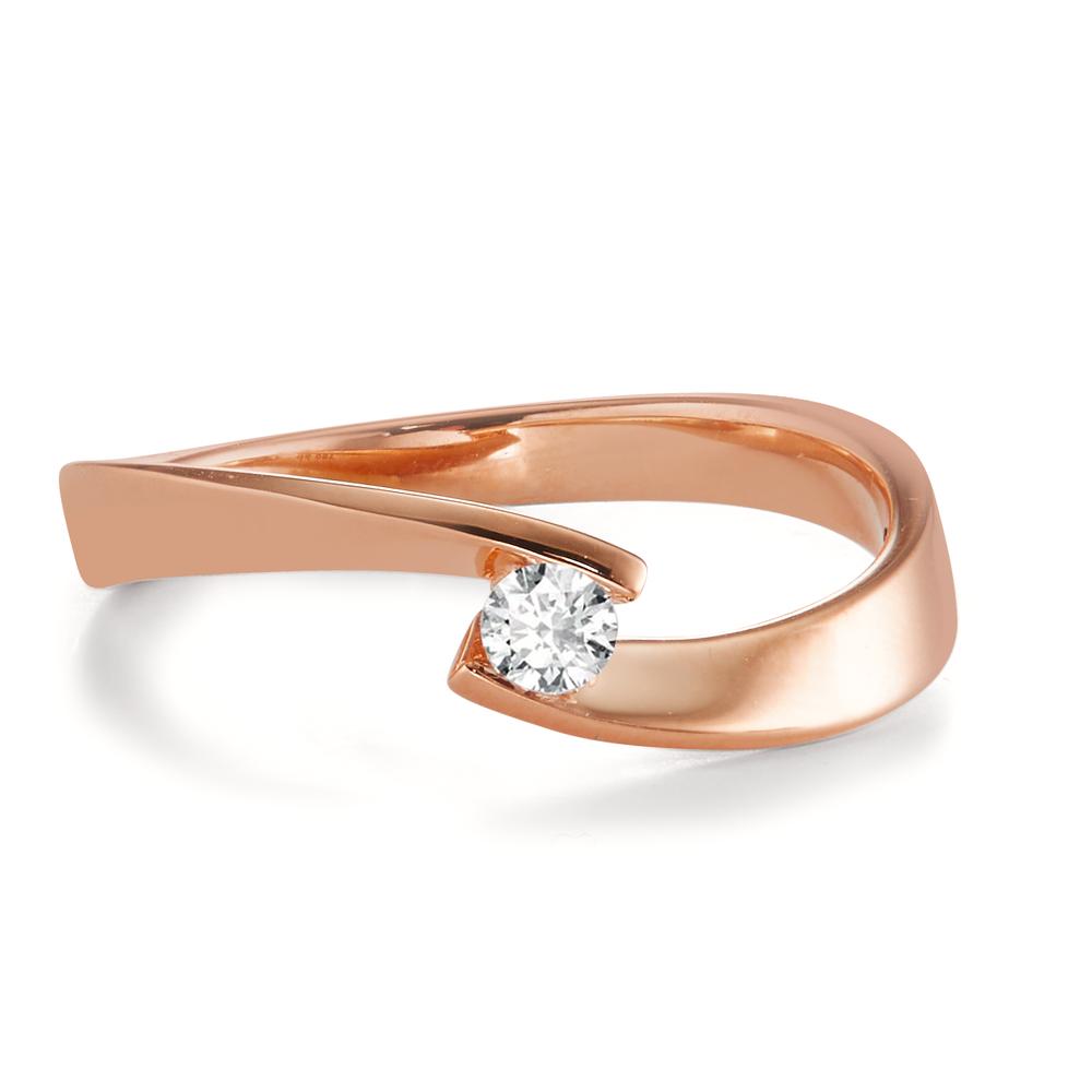 Fingerring 750/18K rødguld Diamant 0.13 ct, w-si