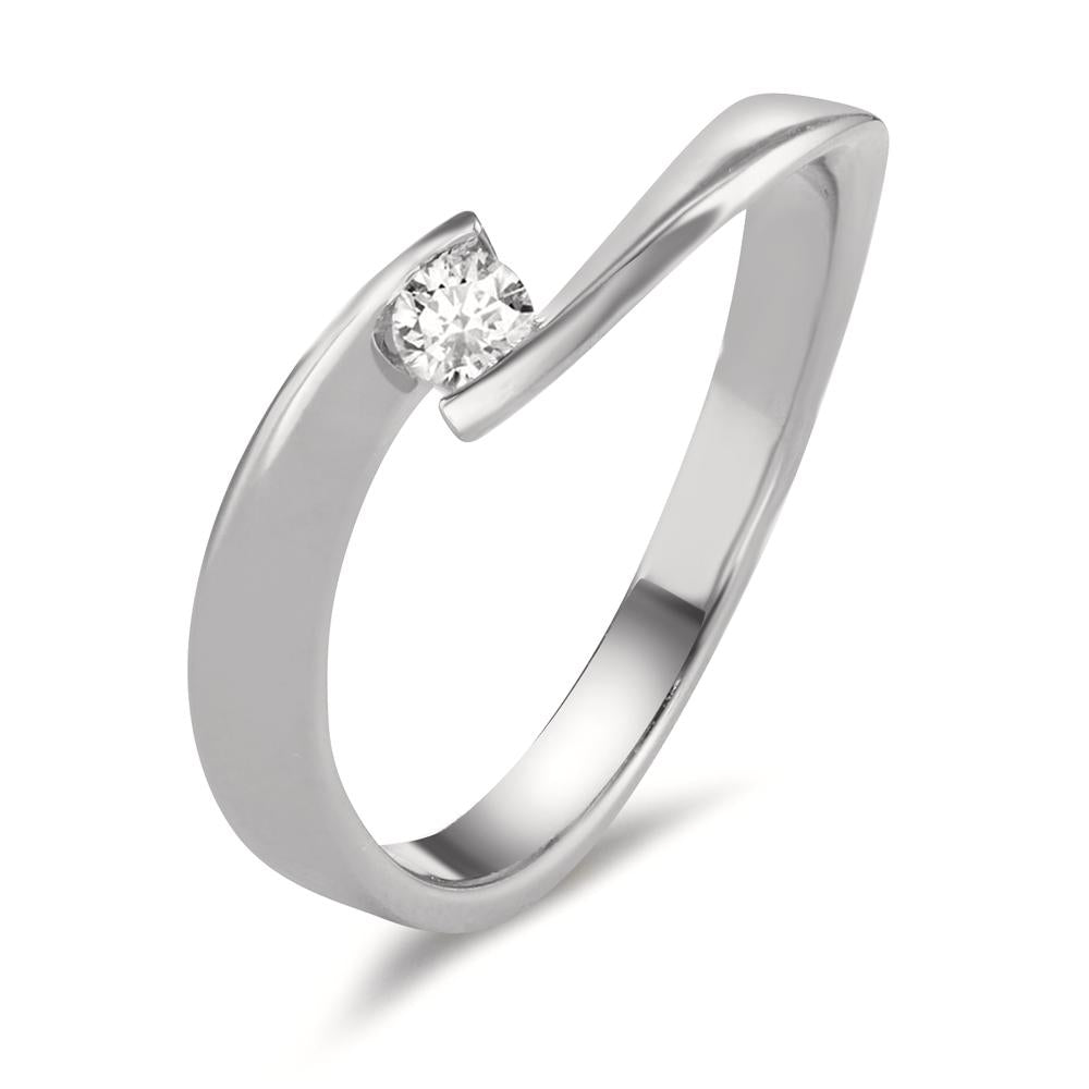 Fingerring 750/18K hvidguld Diamant 0.13 ct, w-si